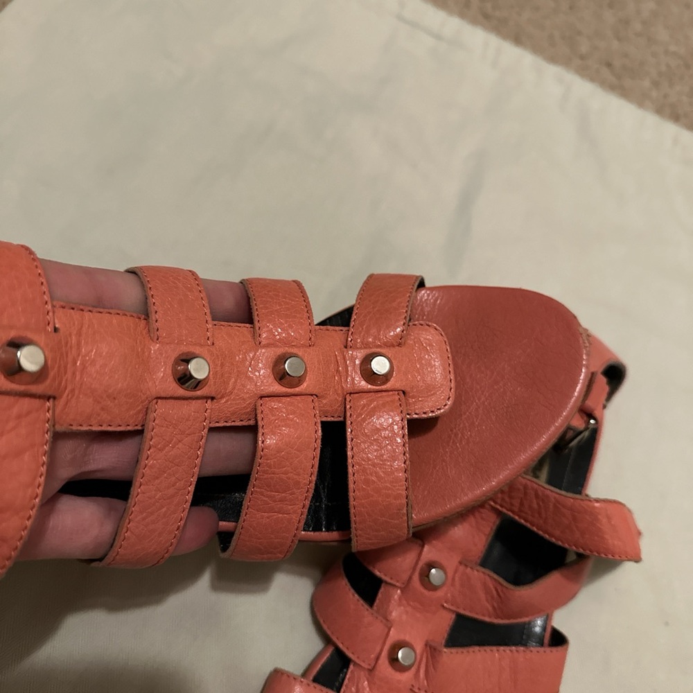 Balenciaga Coral Gladiator Sandals | Designer Studded Flats ✨ - Picture 11 of 12